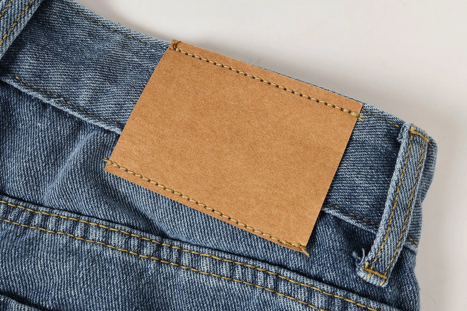 P270 Chrome Hearts/Chrome Hearts Classic Color Leather Cross Washed Color Fabric Unisex Denim Trousers Color: Picture Color Code Number: 28-36
